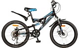 Novatrack 20" SHARK чёрный, сталь, 6-скор, Microshift/Power, диск.тормоза ARTEK #117083