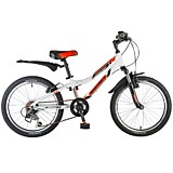 Novatrack 20" ACTION белый, алюм, 6-скор, Shimano, V-brake #117082