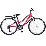 Novatrack 24" Lady красный, рама сталь, Shimano 18 speed, TY21/TZ30/RS35/SG-6SI #110376