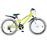 Novatrack 24" NOVARA алюм.рама 12", лаймовый, 18-скор, TY21/TS38/SG-6SI, V-brake