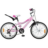 Novatrack 20" NOVARA розовый, алюм., 6-скор, TY21/TS38/SG-6SI, V-brake