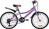 Novatrack 20" ALICE фиолетовый, сталь, 6-скор, TY21/TS38/SG-6SI, V-brake