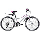 Novatrack 24" ALICE сталь.рама 12", белый, 6-скор, TY21/RS35/SG-6SI, V-brake 12WT9